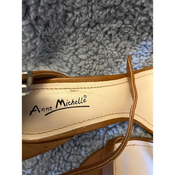 Lulus Women’s 8.5 Anne Michelle Enzo 01N Chestnut Brown Single Strap Heels. - Picture 11 of 16